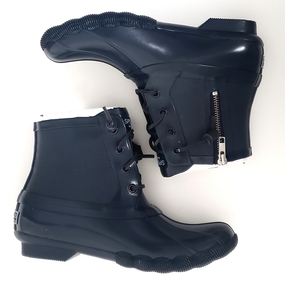 NWT Sperry Syren Gulf Navy Blue Rubber Duck Boots - Picture 8 of 8